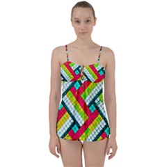 Pop Art Mosaic Babydoll Tankini Set by essentialimage365