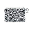 Sleep Work Love And Have Fun Typographic Pattern Canvas Cosmetic Bag (Medium) View2