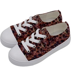 Warm Abstract Surface Print Kids  Low Top Canvas Sneakers