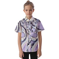 Landslide Baby Blue Kids  Short Sleeve Shirt by MRNStudios