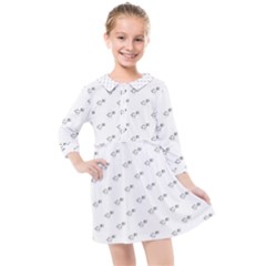 Stylized Bird Cartoon Drawing Pattern Kids  Quarter Sleeve Shirt Dress