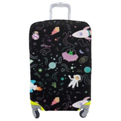 Funny Astronauts, Rockets And Rainbow Space Luggage Cover (medium) by SychEva