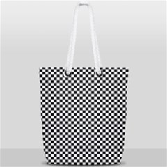 Black And White Checkerboard Background Board Checker Full Print Rope Handle Tote (small) by Sapixe