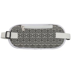 Abstract Silver Ornate Decorative Pattern Rounded Waist Pouch