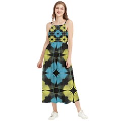 Digital Floral Boho Sleeveless Summer Dress