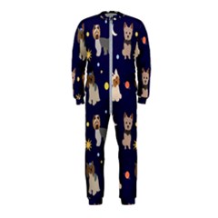 Terrier Cute Dog With Stars Sun And Moon Onepiece Jumpsuit (kids) by SychEva