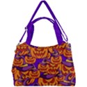 Purple and orange pumpkins, crazy Halloween pattern, Jack o  Lantern Double Compartment Shoulder Bag View1