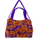 Purple and orange pumpkins, crazy Halloween pattern, Jack o  Lantern Double Compartment Shoulder Bag View2