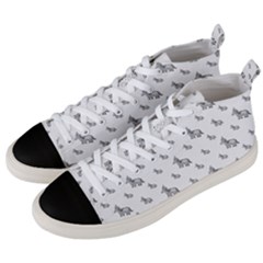 Grey Unicorn Sketchy Style Motif Drawing Pattern Men s Mid-top Canvas Sneakers by dflcprintsclothing