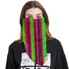 Warped Stripy Dots Face Covering Bandana (triangle)