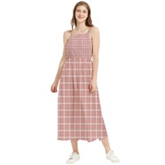 Abstrait Carreaux Rose/blanc Boho Sleeveless Summer Dress