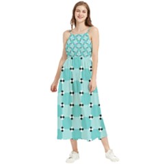 Illusion Blocks Pattern Boho Sleeveless Summer Dress