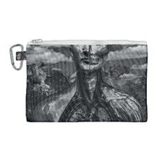 Bw Creepy Fantasy Scene Artwork Canvas Cosmetic Bag (large)