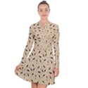 Festive Champagne Long Sleeve Panel Dress View1