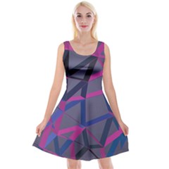 3d Lovely Geo Lines Reversible Velvet Sleeveless Dress by Uniqued