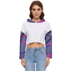 3d Lovely Geo Lines Women s Lightweight Cropped Hoodie by Uniqued