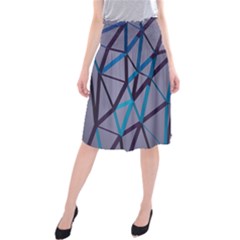 3d Lovely Geo Lines 2 Midi Beach Skirt by Uniqued