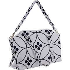 Black And White Pattern Canvas Crossbody Bag by Valentinaart