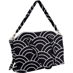 Black And White Pattern Canvas Crossbody Bag by Valentinaart