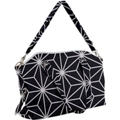 Black And White Pattern Canvas Crossbody Bag by Valentinaart