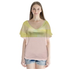 Janet 1 V-neck Flutter Sleeve Top by Janetaudreywilson