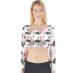 Love Spring Floral Long Sleeve Crop Top by Janetaudreywilson