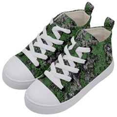 Modern Camo Grunge Print Kids  Mid-top Canvas Sneakers