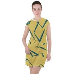 Abstract Pattern Geometric Backgrounds   Drawstring Hooded Dress