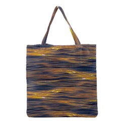 Sunset Waves Pattern Print Grocery Tote Bag