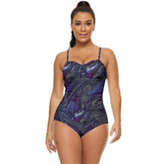 Braille Flow Retro Full Coverage Swimsuit