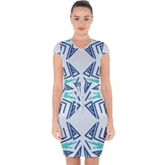 Abstract Pattern Geometric Backgrounds   Capsleeve Drawstring Dress 