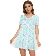 Flower Of Life  Tiered Short Sleeve Babydoll Dress by tony4urban