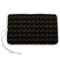 Fern Pattern 2 Black Pen Storage Case (l) by violetheavensky