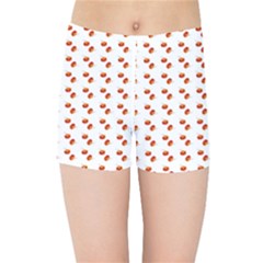 Kawaii Pumpkin Patt White Kids  Sports Shorts by violetheavensky