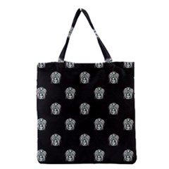 Tribal Mask Motif Drawing Pattern Grocery Tote Bag