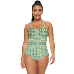 Abstract Pattern Geometric Backgrounds   Retro Full Coverage Swimsuit