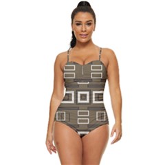 Abstract Pattern Geometric Backgrounds   Retro Full Coverage Swimsuit