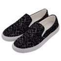 Pixel Grid Dark Black And White Pattern Men s Canvas Slip Ons View2