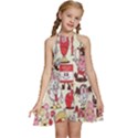 Retro Food Kids  Halter Collar Waist Tie Chiffon Dress View1