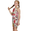 Retro Food Kids  Halter Collar Waist Tie Chiffon Dress View2