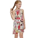 Retro Food Kids  Halter Collar Waist Tie Chiffon Dress View3