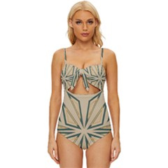 Abstract Pattern Geometric Backgrounds   Knot Front One-piece Swimsuit