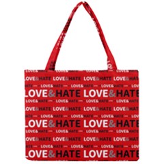 Love And Hate Typographic Design Pattern Mini Tote Bag