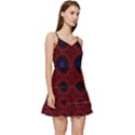 Blue and Red Tie Dye Short Frill Dress View3