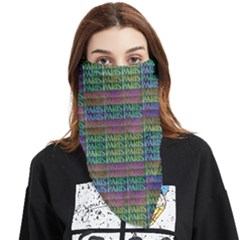 Paris Words Motif Colorful Pattern Face Covering Bandana (triangle)