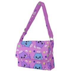 Seamless Pattern With Cute Kawaii Kittens Full Print Messenger Bag (l)