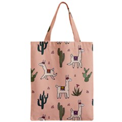 Llamas+pattern Zipper Classic Tote Bag