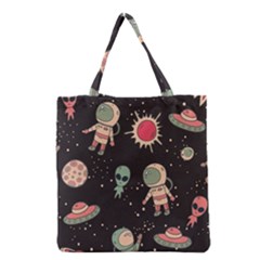 Space Pattern Cartoon Grocery Tote Bag