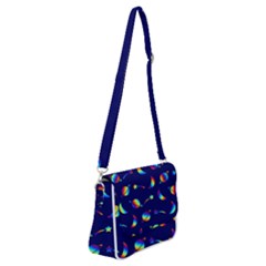 Space-pattern Colourful Shoulder Bag With Back Zipper