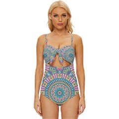 Mandala 01 Knot Front One-piece Swimsuit